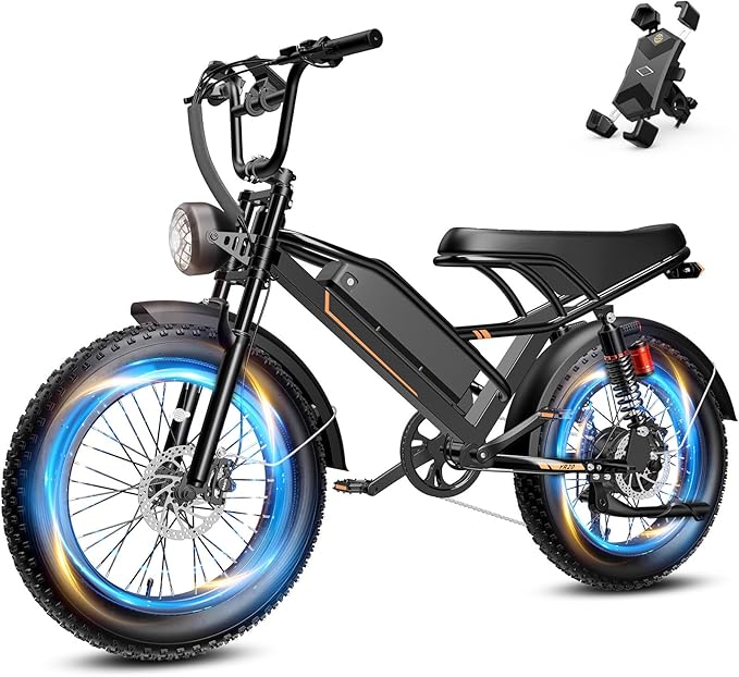 2000W Peak Electric Off Road Bike for Adults,Electric Dirt Bike,E Bike 20 * 4" Fat Tire,All Terrain 32 MPH Top Speed,Ebike Up 80 Miles Range,48V Removable Battery,Certified by UL2849