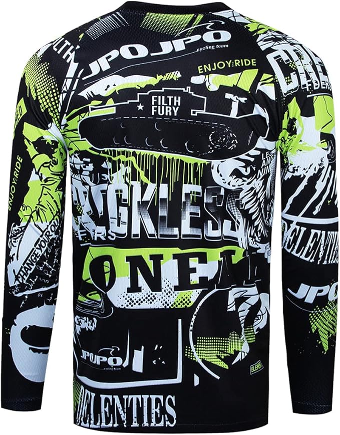 Men's Mountain Bike Jersey Long Sleeve MTB Off-Road Motocross Jersey Quick Dry Downhill&Motocross Shirts