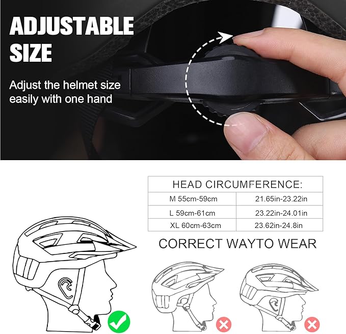 Bike Helmet, Shinmax Adult Cycling Helmet with USB Rechargeable LED Front and Back Light Bicycle Helmets for Men Women