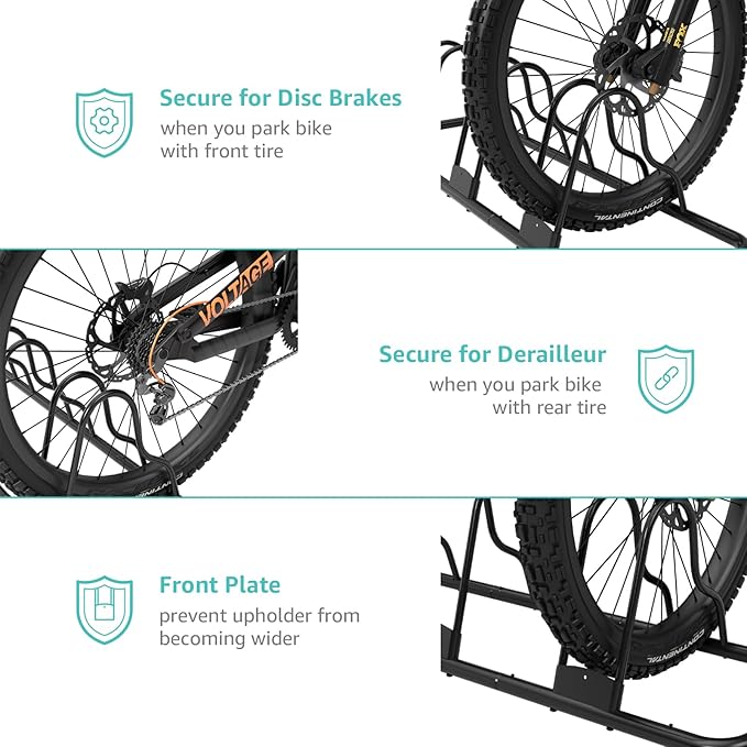 Outdoor Bike Rack Garage Floor - 6 Bicycle Racks & Stands Kids Bike Parking Organizer Indoor Bike Storage Holder
