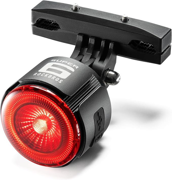 ROCKBROS Bike Taillight Smart Tracker, Adjustable Angle & Dual Mounting Bicycle Rear Lights, Safe GPS-Enabled Tail Light, Type-C 420mAh Battery for Cycling Road to Sky Luxury Series