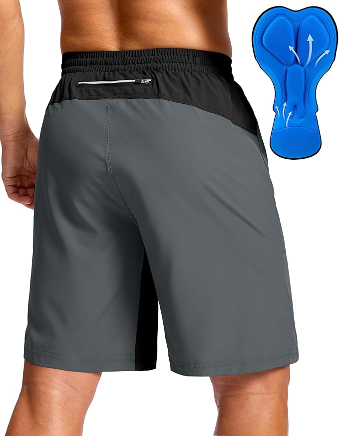 Bikewa Men's Mountain Bike Shorts 4D Padded Baggy Bicycle Biking Riding Lightweight Cycling Shorts with Zipper Pockets