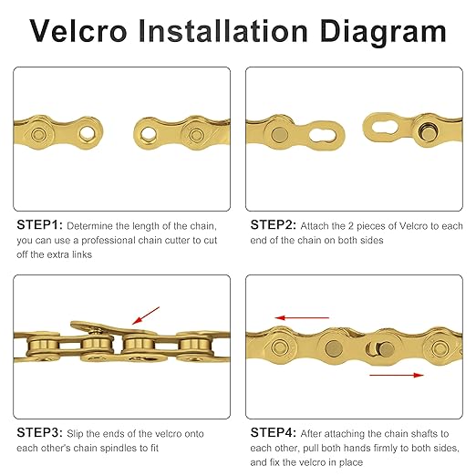 Bike Chain, 6 7 8 Speed Bike Chain 1/2" x 3/32" 116 Links Bicycle Chain for Road Mountain Folding Racing Cycling Bikes (Gold)