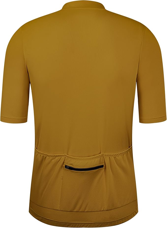 Men's Cycling Jersey Short Sleeves Bike Jersey 1/3 Zipper Solid Color Club Fit, Biking Cycling Shirt Zipper Pocket