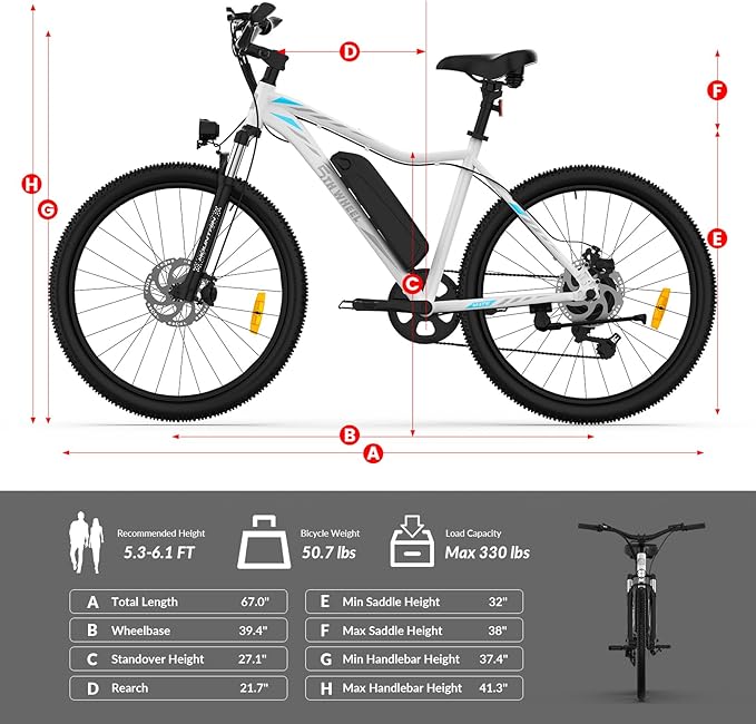5TH WHEEL Mate Electric Bike for Adults - 1000W Peak Motor, 23MPH Top Speed, 468WH Removable Battery, 7-Speed Gears & Adjustable Stem - Commuting & Mountain E-Bike with Color LCD Display