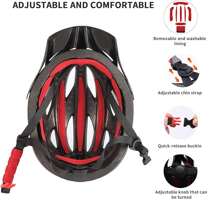 Bike Helmet with Visor for Women and Men – Lightweight Bicycle Helmet for Mountain Biking and City Riding