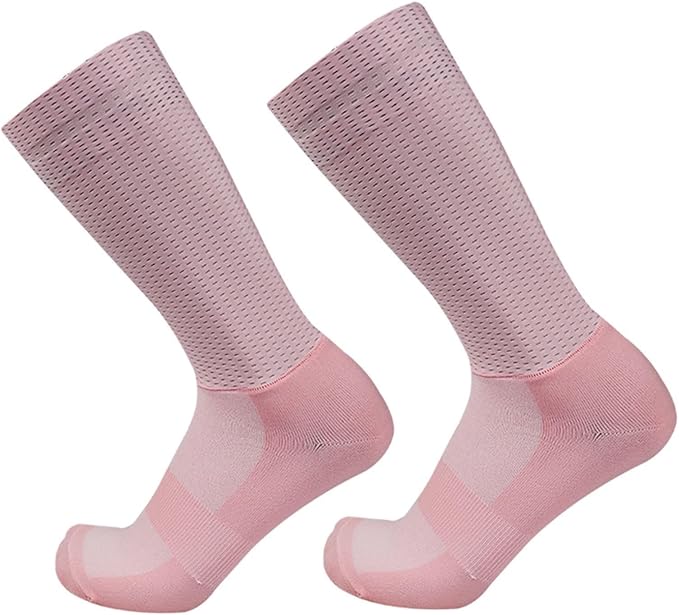 Aero Socks Cycling Men Women Mesh Fabric Breathable Sweat-Absorbing Silicone Non-Slip Cycling Aero Socks one size
