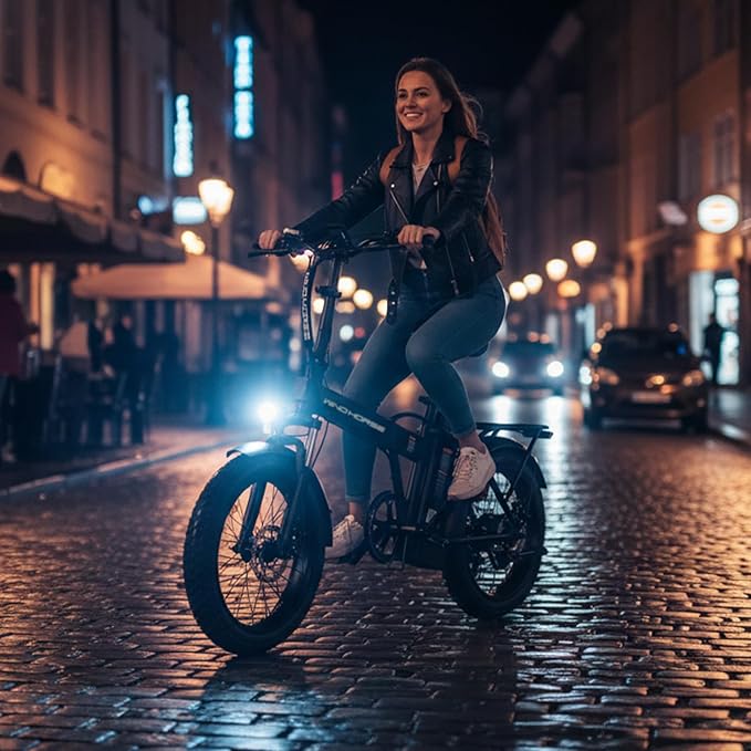 Foldable Electric Bike, Peak 983W Motor Ebike, 40-70 Miles & 20 MPH, 48V Removable Battery, 20" Fat Tire All-Terrain Electric Bicycle for Adults with 7-Speed, Suspension, Rear Rack, UL2849 Certified
