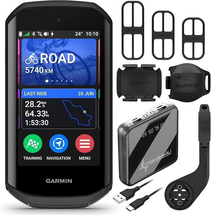 Garmin Edge 1050 Premium Cycling Computer with Wearable4U Bundle