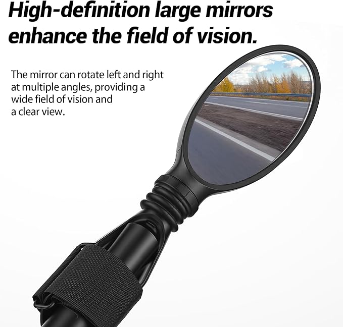 3 Pack Bike Mirror Handlebar Black Adjustable Rearview Safety Helmet Mirrors for Bicycle Motorcycle Safe Riding