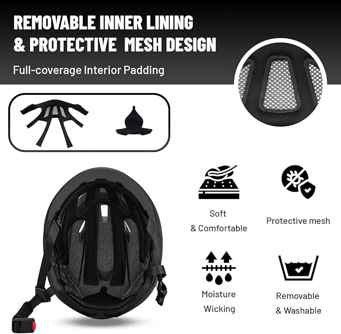 Adult Bike Helmet, SIFVO Road Bike Helmet Adjustable 55-58cm, Magnetic Buckle Lightweight Cycle Helmet for Men and Women Commuting Cycling Scooter Helmet
