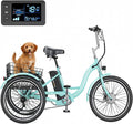 MOONCOOL MONCOOL Adult Electric Tricycle, 350W Front Drive Motor (Peak 700W), 15.5MPH E-Trike with Removable 36V 14.5Ah Battery, 60 Miles Range, 24/26 Inch 7-Speed 3 Wheel Electric Bike, Large Basket