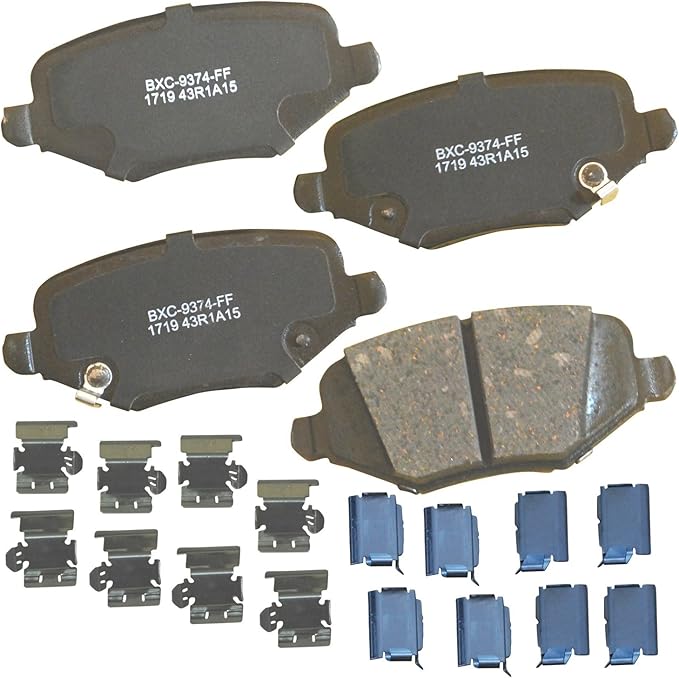 Bendix Premium SBC1719 Ceramic Rear Brake Pads for Chrysler Town & Country 2016-2012, Dodge Grand Caravan 2016-2012, Journey 2013, Ram C/V 2015-2012, Volkswagen Routan 2014