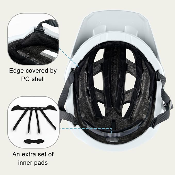 Bike Helmet for Adult & Youth, Lightweight MTB Helmet with Adjustable Visor for Mountain/Road Cycling, 2 Sizes for Men Women Boys Girls