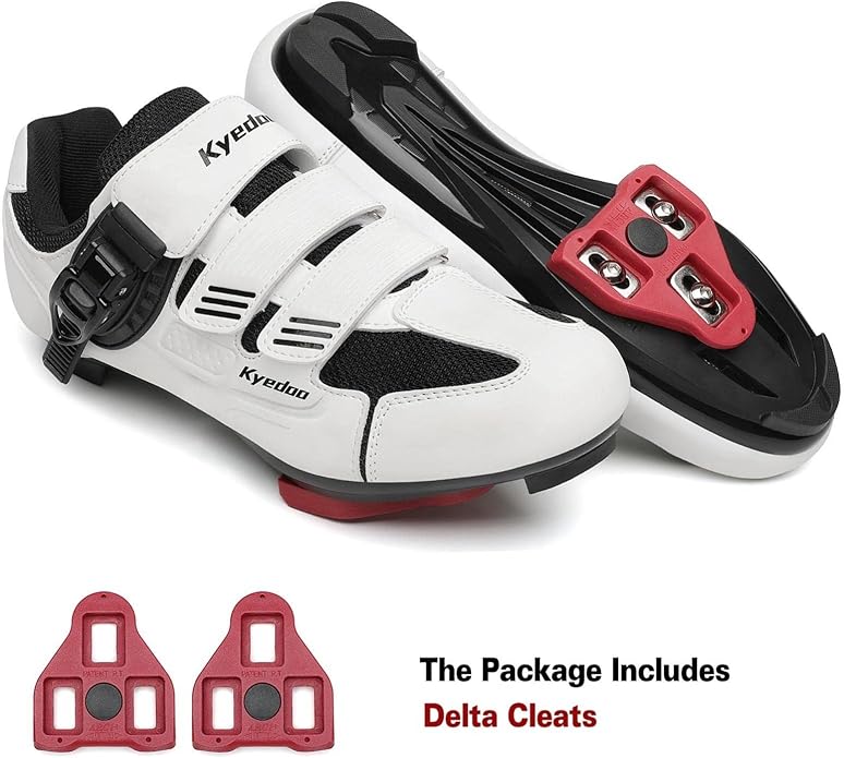 Unisex Cycling Shoes Compatible with Peloton Bike Shoes Indoor Clip in Peleton Road Bike Riding Racing Biking Shoes with Delta Cleats for Mens Womens Indoor Outdoor Bike Pedal