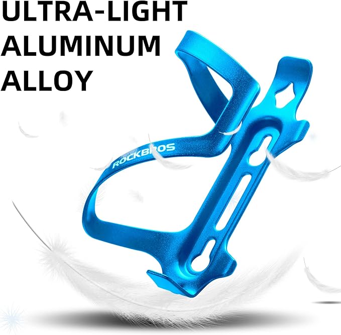 ROCKBROS Bike Water Bottle Holder Cage Aluminum Alloy Bicycle Water Bottle Cage Brackets Bike Cup Holder for Road Mountain Bikes Blue