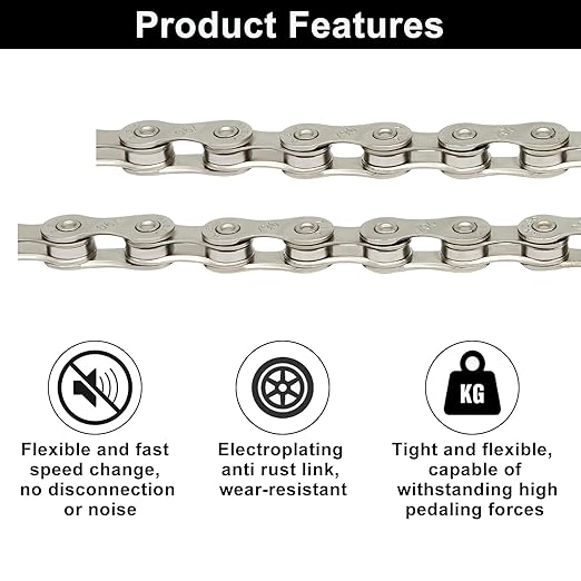 Murtenze 9 Speed Bike Chain 1/2 x 11/128 Inch 116 Links Bike Chain for Road Mountain Racing Cycling/Bikers