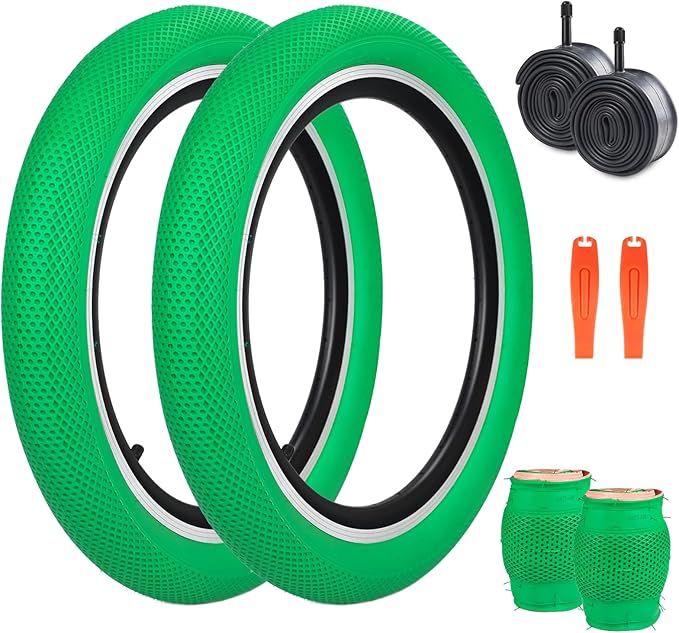 ZUKKA 20 x 2.4 Bike Tire 2 Pack 20 inch x 2.4 BMX Bike Tire Folding Replacement Tire for MTB Mountain Bike, BMX Bicycle Commuter Bike