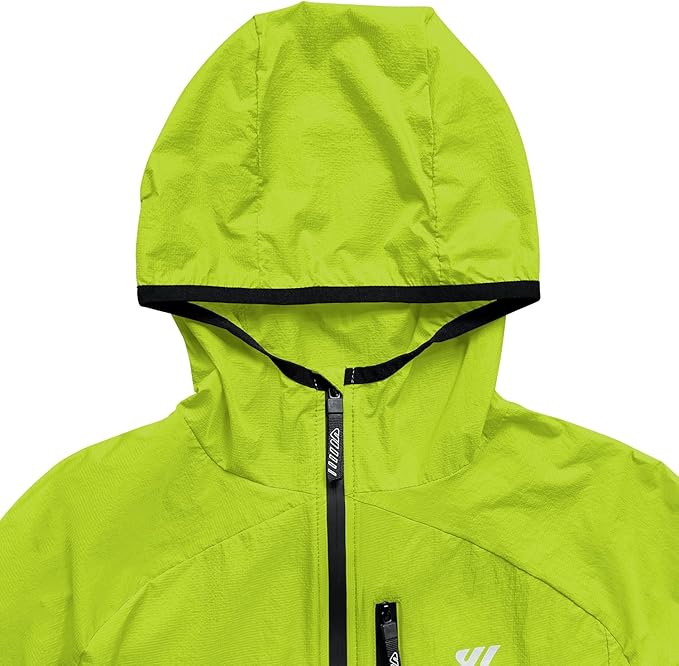 Wulibike Mens Windbreaker Jackets Lightweight men's cycling jacket with Hood Unisex Packable Golf Running Wind Breaker Jacket