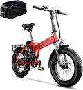 1000W Folding Electric Bike for Adults,75+ Miles,30+MPH,48V 20.8Ah Removable Battery,20" Fat Tire Electric Bike,Front Suspension 7-Speed Commuter Ebike,UL Certified