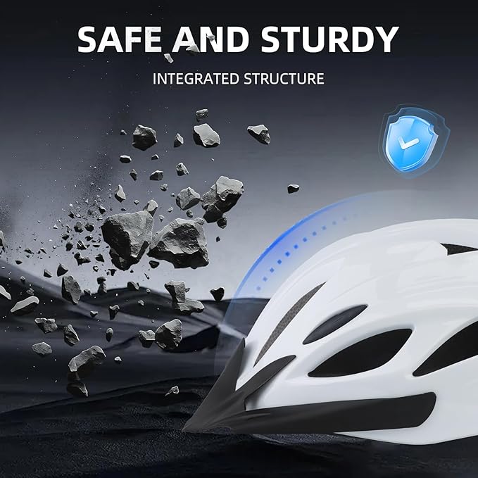 Adult Cycling Bike Helmet, Lightweight and Adjustable with Pads&Visor for Men and Women,Premium Quality Airflow Unisex Bicycle Helmet,Suggested Fit 58-61 cm