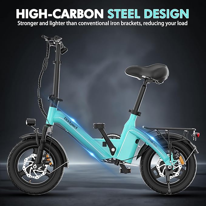 Bodywel Electric Bike for Adults, 14"/16''/20'' Ebike for Commuting, 750W/1500W Peak Motor Electric Bicycles, Foldable EBikes for Adults and Teens