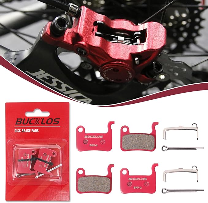 BUCKLOS Bike Disc Brake Pads - Bicycle Disk Brake Pads for Zoom/Shimano Deore XT XTR LX SLX Hone Alfine Saint for Ebike/Mountain Bike/Electric Bike/Road/Scooter