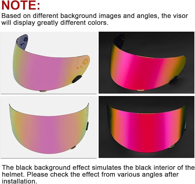 PSLER Qualifier Visor- Qualifier DLX Helmet Visor Motorcycle Face Shield Accessories Replacement for Bell Qualifier/Star/Vortex/RS-1/Revolver,Deep Rose Red