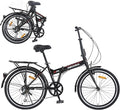 20" Folding City Commuter Bike,7-Speed Shimano,Lightweight Aluminum Frame,Foldable Bicycle for Adults,Compact Folding Bike,Mini Portable