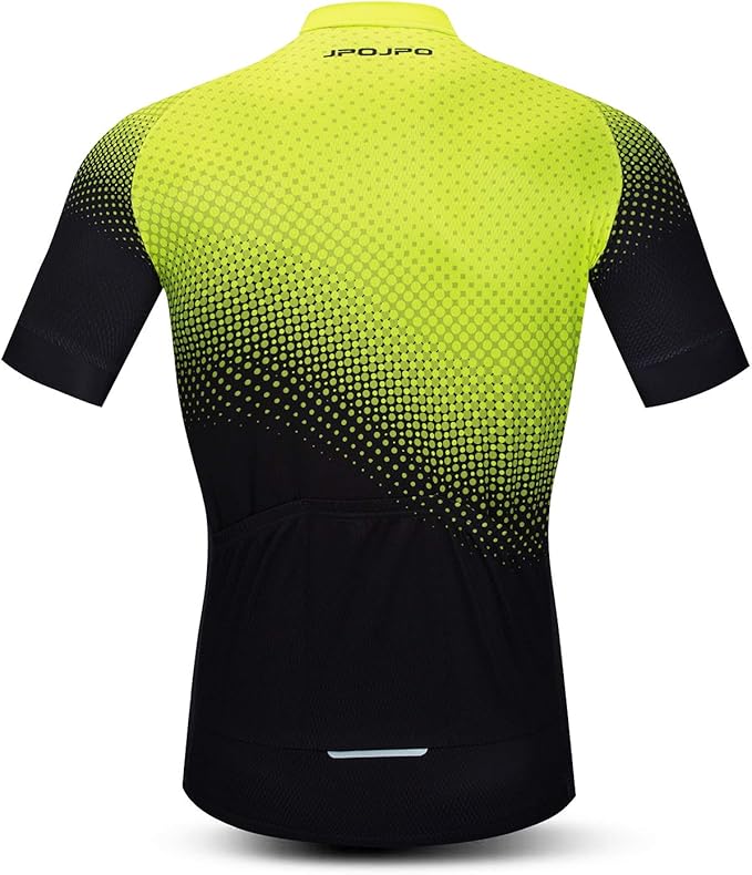 JPOJPO Men's Cycling Jersey Short Sleeved Mountain Bicycle Jerseys Breathable T- Shirt Tops S-3XL