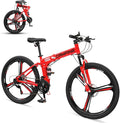 Ktaxon Foldable Mountain Bike 26 Inch Bike 21-Speed Bikes for Adults with Cool Design, Powerful Mechanical Dual Disc Brakes, Double Shock Effect and Ergonomic Cushion