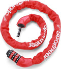 Sportneer Bike Lock: 5 Digit Combination High Security Anti Theft Bike Chain Lock - 3.2/3.6/4ft Heavy Duty Keyless Bicycle Lock for Bike, Motorcycle, Scooter, Door & Gate - 4/6mm Thick, Easy to Use