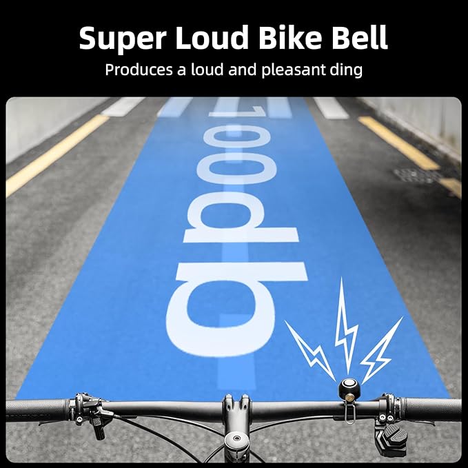 ROCKBROS Bike Bell Classic Bicycle Bell,Loud Sound 100dB Bike Bells for Adults Kids, Fit for 0.87-1.34in Bicycle Handlebars,Road Mountain Bike Accessories
