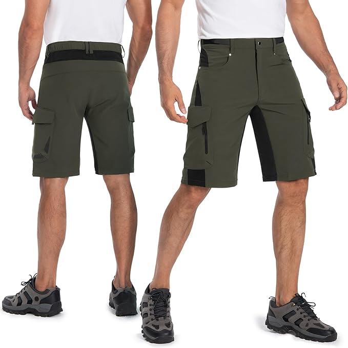 Ally Mens Mountain Bike Shorts 4D Padded Bike Shorts Baggy Cycling Biking Bicycle Biker Shorts Loose-fit with 6 Pockets