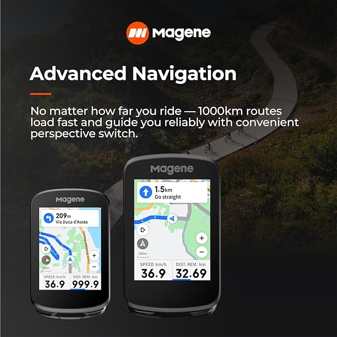 Magene C506 GPS Bike Computer - 2.4" Color Touchscreen, Smart Navigation, Fast WiFi & Bluetooth, Riding Assistant Wireless, Indoor Cycling & Training