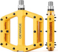 Mountain Bike Pedals 9/16 Inch - Bicycle Flat Pedals with Reflectors - Lightweight Nylon Fiber Wide Platform Pedals for Mountain Bike, BMX, Road Bike Pedals