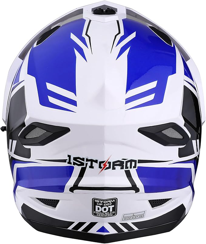 1Storm Youth Kids Dual Sport Dual Visor Motorcycle Motocross Off Road Full Face Helmet Matt Black
