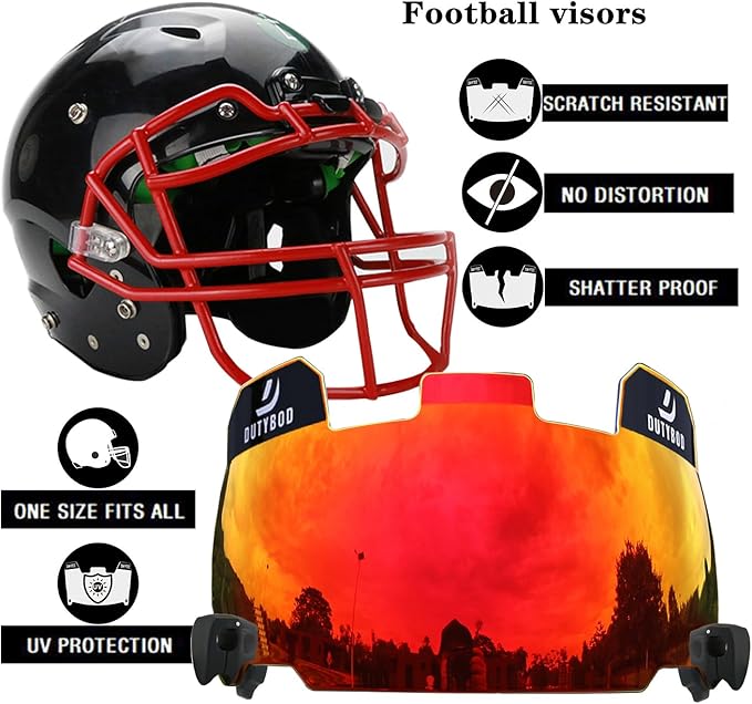 Football Visor, Clear Football Helmet Visor, Football Shield, Fits Youth and Adult Football Helmets