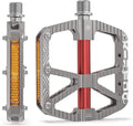 MTB Mountain Bike Pedal Platform Flat Bicycle Pedals Aluminum Alloy Non-Slip 9/16" Metal Bike Pedals with 3 Bearings for Road, BMX