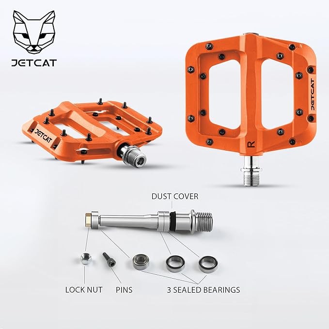 Mountain Bike Pedals Flat - MTB Pedals Flat, Bicycle Pedals for BMX/MTN/Road/Gravel/EBike, BMX Pedals, Platform Pedals, Adults & Kids Bike Replacement Upgrades Parts 9/16