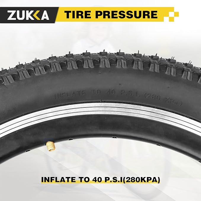 ZUKKA Bike Tire 20/24/26/27.5/29 x 2.125 Bike Tire 2 Pack Mountain Bike Tire Folding Replacement Tire for MTB Mountain Bike, Kids
