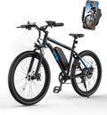 Electric Bike For Adults 1200W Peak Lightweight Mountain Ebikes,28MPH 26"x2.1" Fast Electric Bicycles,90 Miles PAS Long Range,48V 624Wh Removable Battery,7-Speed E-Bicycles with Mobile Phone Holder