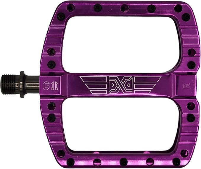 PDX G11 Mountain Bike Pedal MTB Pedal Large Concave Platform Machined Aluminum Polished Bicycle Non-Slip Pedals 9/16 Chromoly Spindle Smooth Ball Bearings