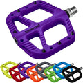 MTB Pedals Flat Mountain Bike Pedals Adult, Light and Wide Nylon Composite Bicycle Platform Pedal w Grippy Pins, 9/16" Cr-Mo Spindle 2 Bearings, Clipless Pedals for BMX Gravel Road E.Bike 9/16"