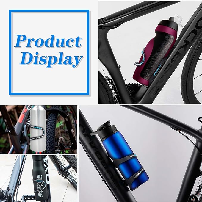 Bike Water Bottle Holder, KABON Lightweight Bicycle Alloy Aluminum Side Load Water Bottle Cage Brackets for Road Bike Cycling Accessories - Blue