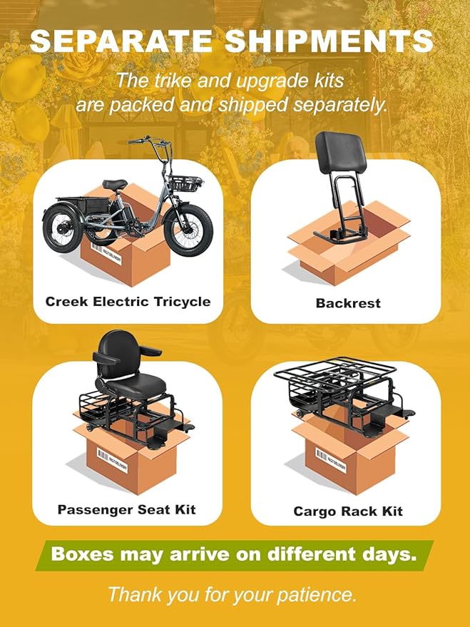 Folding Electric Tricycle for Adults 2 Seater, 22MPH 100 Miles 4" Wide Fat Tire Electric Trike, 3 Wheel Electric Bike 1200W, 48V 20AH Battery, 550LBS Load, Reverse, Parking, Differential, UL Certified
