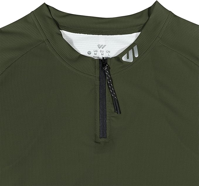 Wulibike Cycling Jersey Men Short Sleeve, Road Bike Shirts 1/4 Zipper with Pockets, Bicycle Clothing Breathable Quick Dry