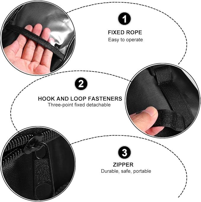 BESTonZON Bike Handlebar Bag and Front Frame Bag Black, Waterproof Cycling Pouch with Multiple Compartments for Road and Foldable Bikes, Convenient Storage for Commuting and Outdoor Riding