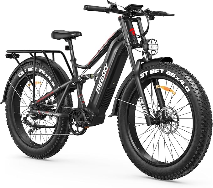 FREESKY 3500W BAFANG Motor Electric Bike for Adults, 48V 30Ah Samsung Cells Battery Ebike 120 Miles, 38+MPH, 26" Fat Tire Dirt All-Terrain Mountain E Bike, Full Suspension, UL 2849 Certified by TÜV