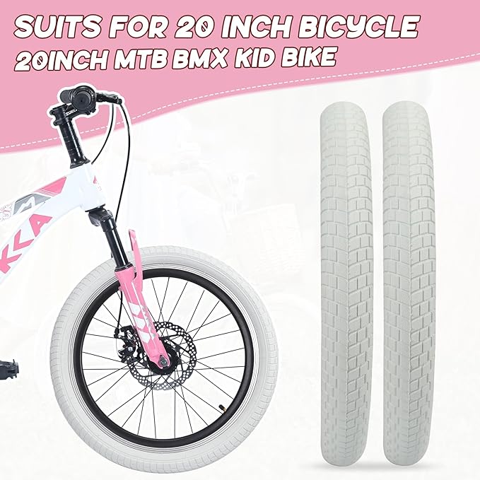 12/16/20x2.125 Bike Tires 1/2 Pack 12/16/20 Inch Kids Folding Replacement Tire/Tube Suitable for Tires 12/20x2.1 12/16/20x2. 125 12/20x2.25, Multiple Colors
